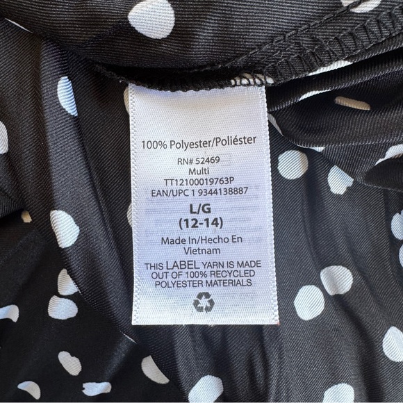🪩 Time and Tru Black White Polka Dot Skirt - L - Picture 5 of 6